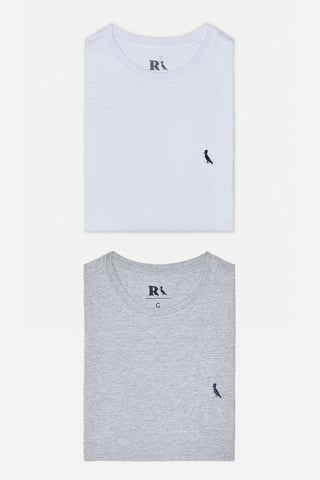 Kit 2 Camisetas Básicas Gota Pica-pau Bordado