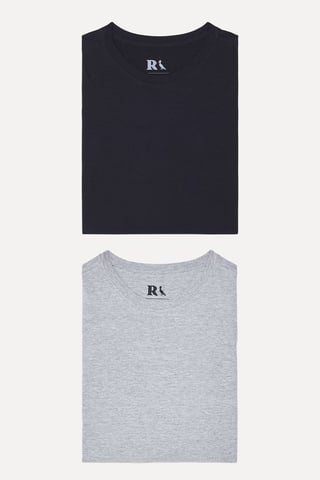 Kit 2 Camisetas Básicas Preta E Cinza