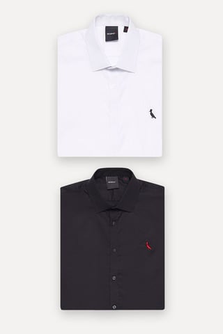Kit 2 Camisas Oxford Stretch Cores
