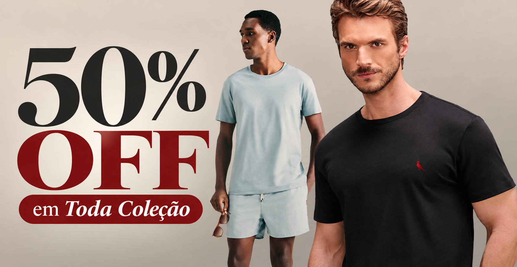 50% OFF em toda a coleção