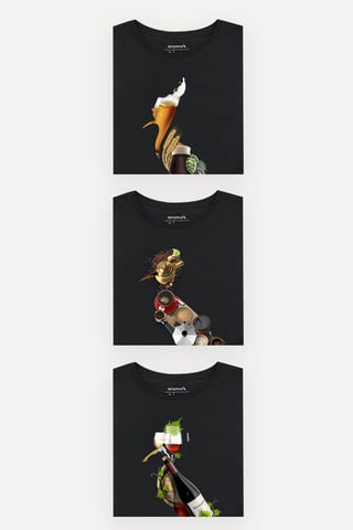 Kit 3 Camisetas Pica-pau Cerveja, Vinho E Café