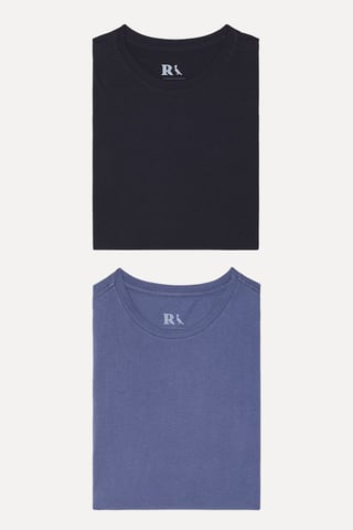 Kit 2 Camisetas Básicas Preta E Marinho