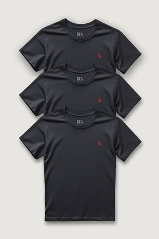 Kit 3 Camisetas Brasa Preta Pica Pau Bordado