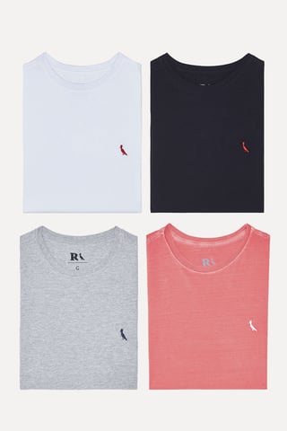 Kit 4 Camisetas Bordadas Brasa Suspiro E Gota