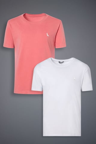 Kit 2 Camisetas Suspiro Branco E Vermelho Stoned Bordado